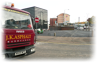 a photo of the J.K. Asphalt lorry